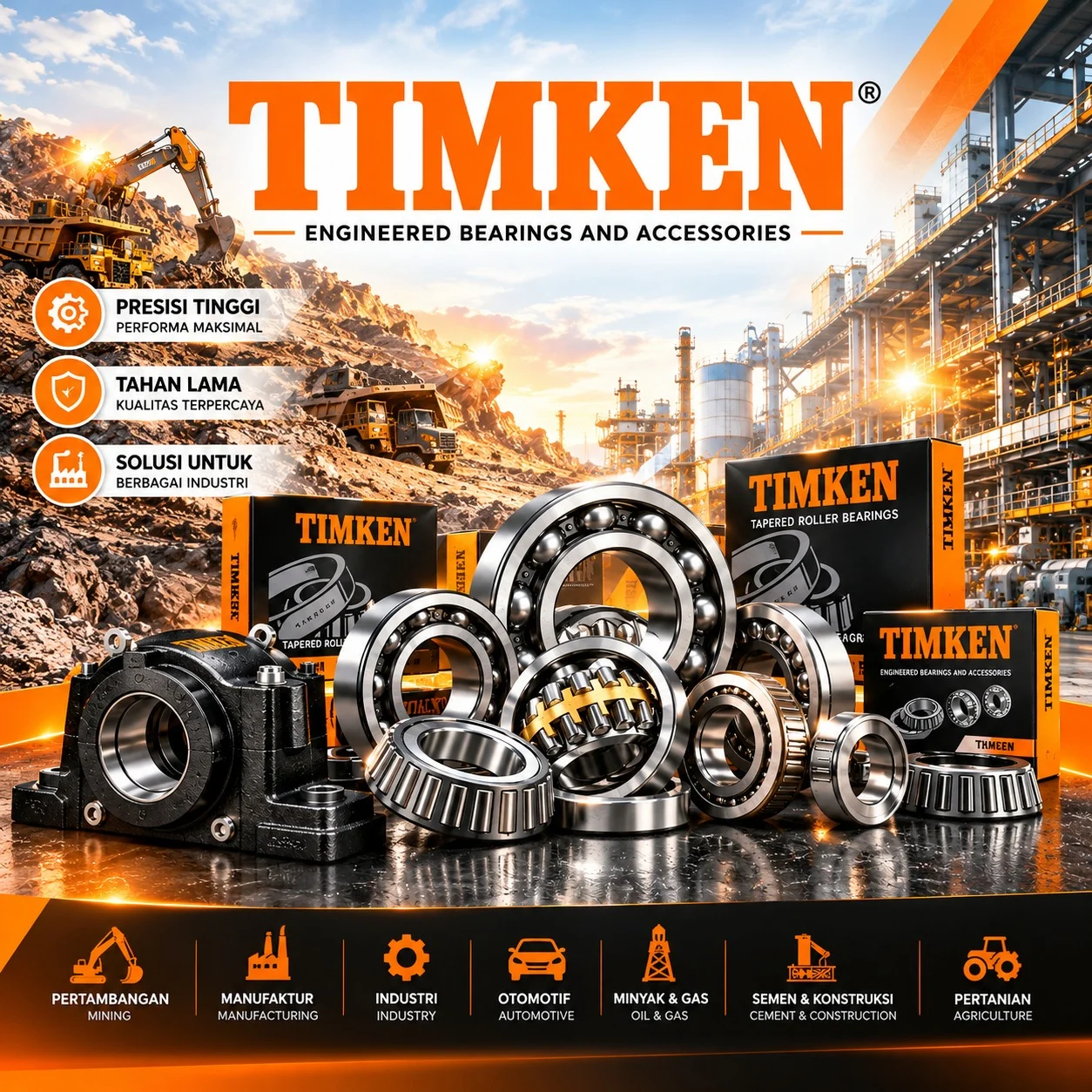 Produk bearing industri Alvia Prima Industri
